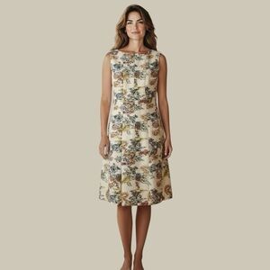 NWOT Oscar de la Renta Multicolor Graphic Midi Dress